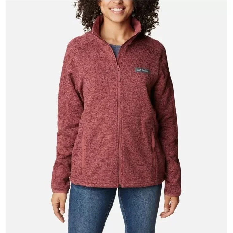 Columbia W Sweater Weather Full Zip Beetroot Heather v:1977698 Columbia W Sweater Weather Full Zip Beetroot Heather v:1977698