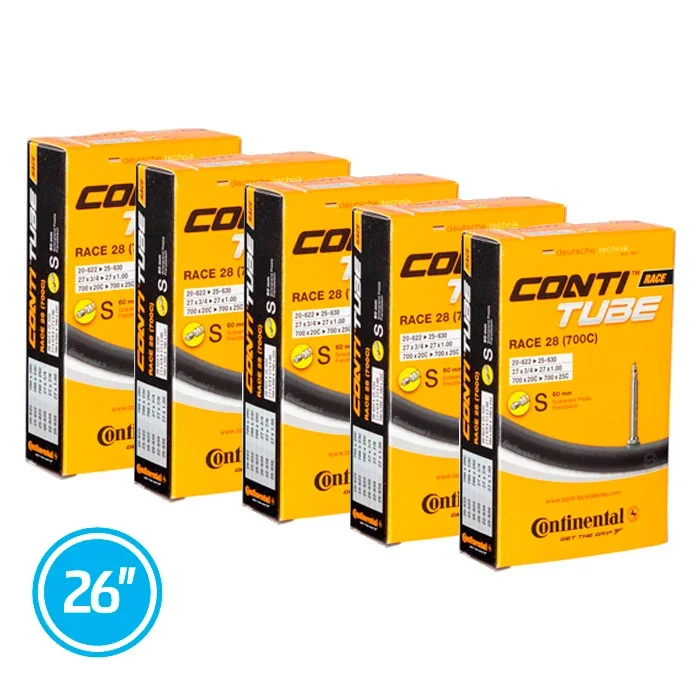Conti 5 PACK 26″ MTB Slanger 26″ x 1.75 – 2.5, Butyl, Bilventil v:3204578